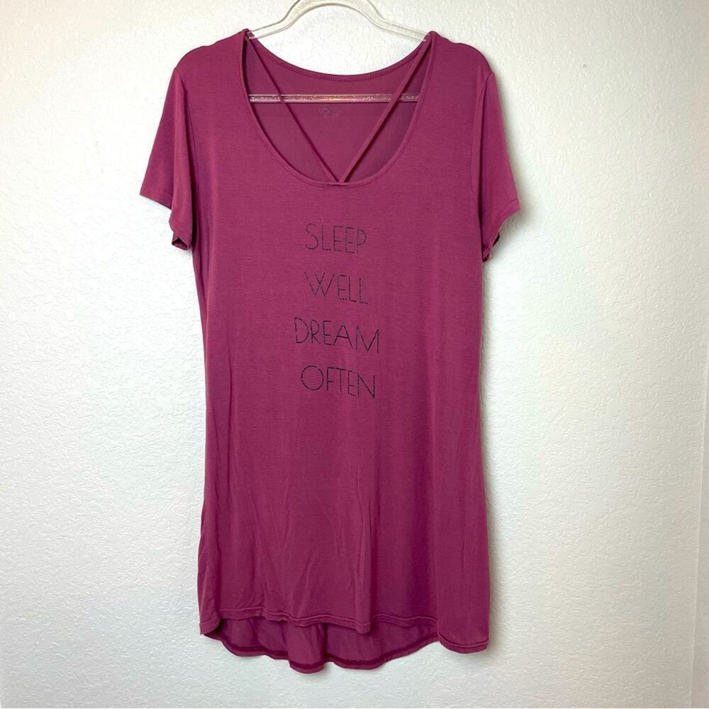 DANSKIN Mauve Graphic Sleep Shirt/Dress Size M